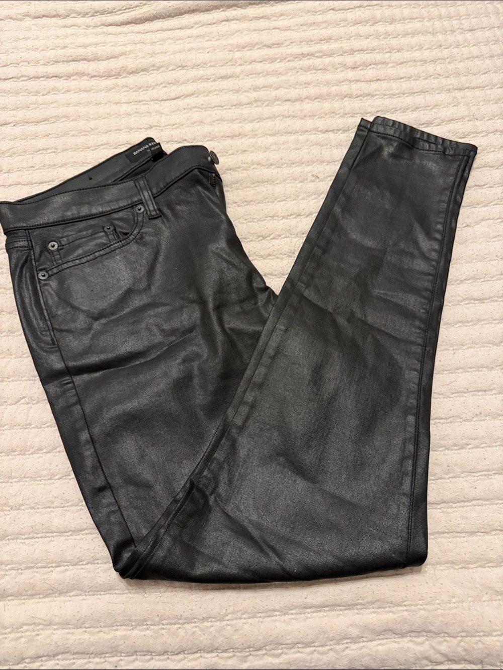 Banana Republic Black Coated Skinny Jeans